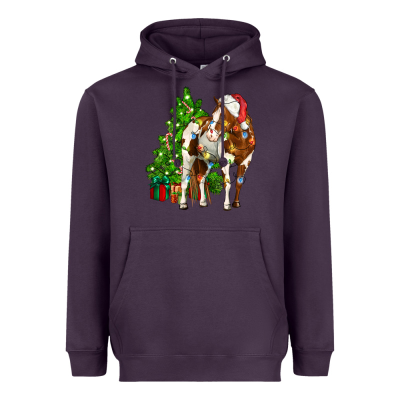 American Paint Horse Christmas Tree Heavyweight Hoodie by CowGirlArtShop | Teevron