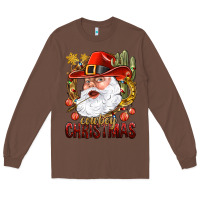 Chestnut Cowboy Christmas Santa Long Sleeve Tee - BundleAndBundleShop
