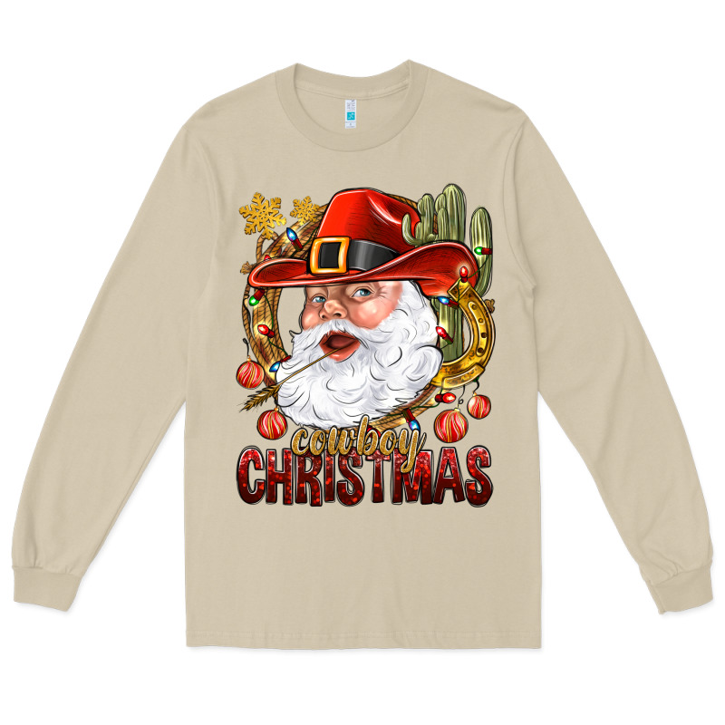 Cowboy Christmas Santa Long Sleeve Tee by BundleAndBundleShop | Teevron