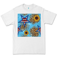White american star and sunflower seamless  pattern Premium Tee - BundleAndBundleShop