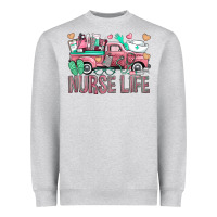 Heather Grey Nurse Life Truck Heavyweight Sweatshirt - BundleAndBundleShop