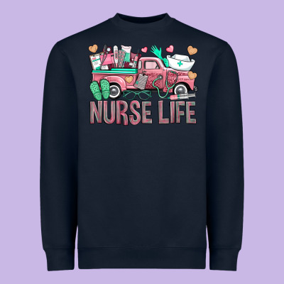 Nurse Life Truck Heavyweight Sweatshirt Designed By Bundleandbundleshop