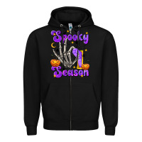 Black Spooky Season On Zipper Hoodie - texasbilliewilder
