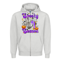 Dove Grey Spooky Season On Zipper Hoodie - texasbilliewilder