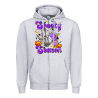 Heather Grey Spooky Season On Zipper Hoodie - texasbilliewilder