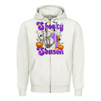 Oatmeal Heather Spooky Season On Zipper Hoodie - texasbilliewilder