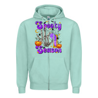 Seafoam Spooky Season On Zipper Hoodie - texasbilliewilder