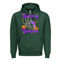 Sports Green Spooky Season On Zipper Hoodie - texasbilliewilder