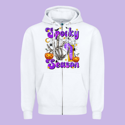 Spooky Season On Zipper Hoodie Designed By Texasbilliewilder
