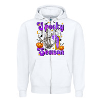White Spooky Season On Zipper Hoodie - texasbilliewilder
