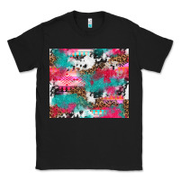 Black leopard cowhide pink turquoise glitter Classic Tee - NancyCooperArtShop