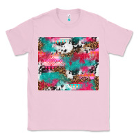 Bubblegum Pink leopard cowhide pink turquoise glitter Classic Tee - NancyCooperArtShop