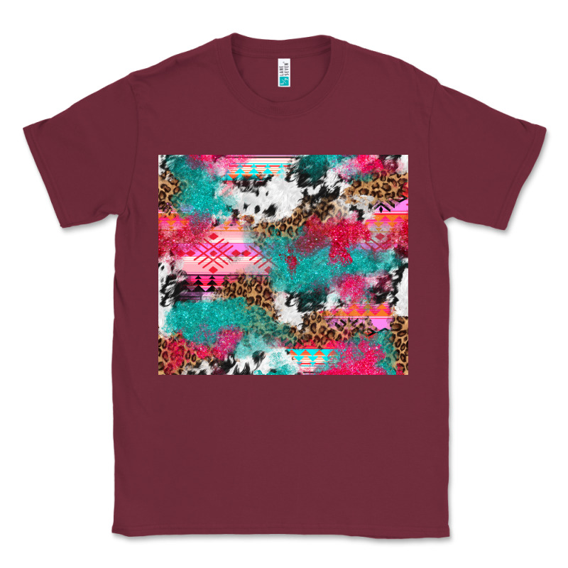Leopard Cowhide Pink Turquoise Glitter Classic Tee by NancyCooperArtShop | Teevron