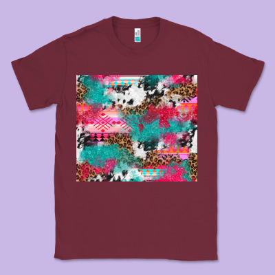 Leopard Cowhide Pink Turquoise Glitter Classic Tee Designed By Nancycooperartshop