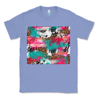 Colony Blue leopard cowhide pink turquoise glitter Classic Tee - NancyCooperArtShop