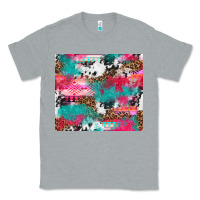 Heather Grey leopard cowhide pink turquoise glitter Classic Tee - NancyCooperArtShop