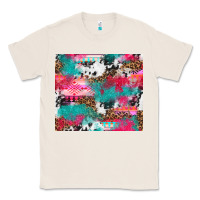 Natural leopard cowhide pink turquoise glitter Classic Tee - NancyCooperArtShop