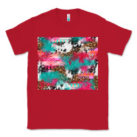 Red leopard cowhide pink turquoise glitter Classic Tee - NancyCooperArtShop