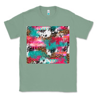 Sage leopard cowhide pink turquoise glitter Classic Tee - NancyCooperArtShop