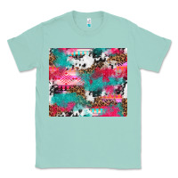 Seafoam leopard cowhide pink turquoise glitter Classic Tee - NancyCooperArtShop