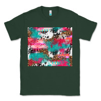 Sports Green leopard cowhide pink turquoise glitter Classic Tee - NancyCooperArtShop