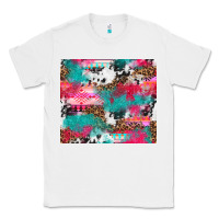 White leopard cowhide pink turquoise glitter Classic Tee - NancyCooperArtShop