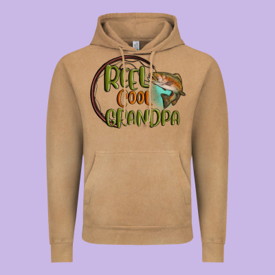 Reel Cool  Grandpa Vintage Hoodie Designed By Maliassmallbusiness