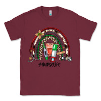 Burgundy Christmas nurselife rainbow Classic Tee - JahusDesignShop