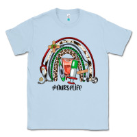 Dusty Blue Christmas nurselife rainbow Classic Tee - JahusDesignShop