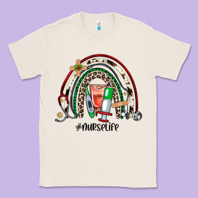 Christmas Nurselife Rainbow Classic Tee Designed By Jahusdesignshop