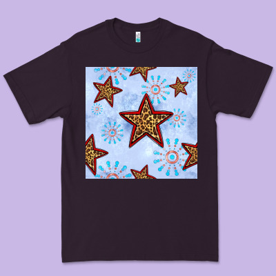 4th Of July Leopard Star Seamless Pattern Premium Tee Designed By Bundleandbundleshop