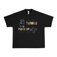 Black the best things in life mess up your hair Urban Heavy Tee - MaliasSmallBusiness