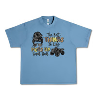 Pebble Blue the best things in life mess up your hair Urban Heavy Tee - MaliasSmallBusiness