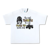 White the best things in life mess up your hair Urban Heavy Tee - MaliasSmallBusiness