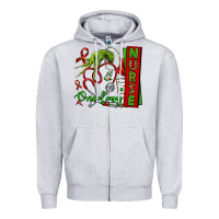Heather Grey Christmas Character Nurse Zipper Hoodie - NancyCooperArtShop