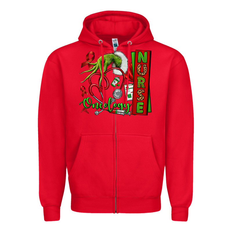 Christmas Character Nurse Zipper Hoodie by NancyCooperArtShop | Teevron