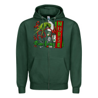 Sports Green Christmas Character Nurse Zipper Hoodie - NancyCooperArtShop