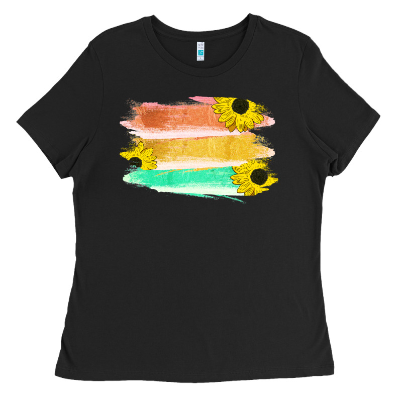 Colored Triple Sunflower Brush Strokes Ladies Tee by Bettercallsaul | Teevron