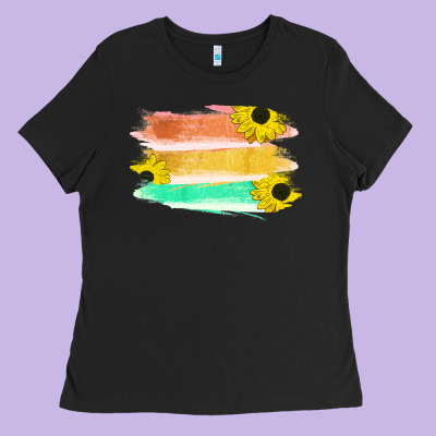 Colored Triple Sunflower Brush Strokes Ladies Tee Designed By Bettercallsaul