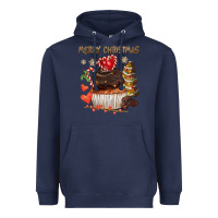 Navy merry christmas cupcake chocolate Heavyweight Hoodie - CowGirlArtShop