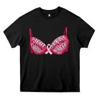 Black Fight cancer breast cancer bra Heavy Core Tee - Artiststas
