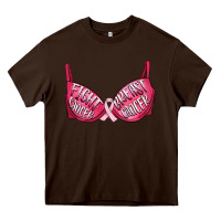 Chocolate Brown Fight cancer breast cancer bra Heavy Core Tee - Artiststas