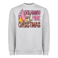 Heather Grey Dreaming Of A Pink Christmas Heavyweight Sweatshirt - BundleAndBundleShop