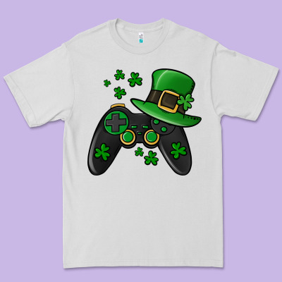 St Patricks Day Gamer Premium Tee Designed By Jasminsmagicworld