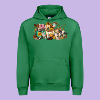 Cows And Coffee Urban Hoodie Designed By Fadigitalartstudio