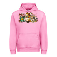 Fuchsia Pink Cows and coffee Urban Hoodie - FaDigitalArtStudio