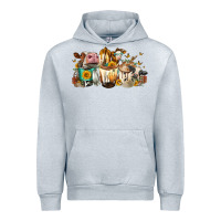Heather Grey Cows and coffee Urban Hoodie - FaDigitalArtStudio