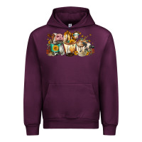 Mauve Wine Cows and coffee Urban Hoodie - FaDigitalArtStudio