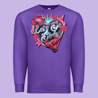 Let's Go Girls Pink Valentine's Day Premium Sweatshirt Designed By Howdyjamesfarm