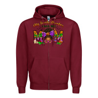 Burgundy My Favorite Monsters Call Me Mom Zipper Hoodie - texasbilliewilder